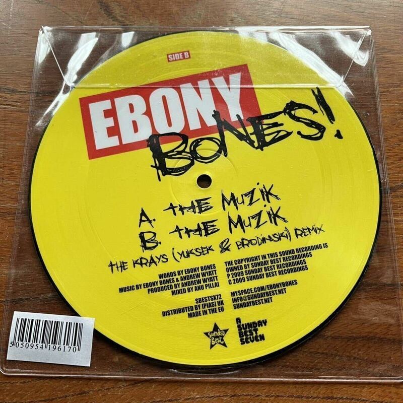 【レア！UKオリジナル ピクチャー7inch アーリー90'S フレンチエレクトロ】EBONY BONES『THE MUZIK』エボニー・ボーンズ/YUKSEK＆BRODINSKI