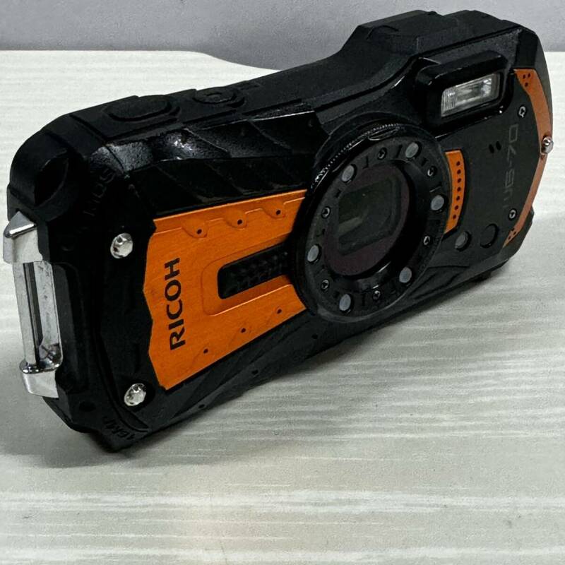 RICOH WG-70 オレンジ リコー本格防水デジタルカメラ 14m防水 (連続2時間) 1.6m耐衝撃 防塵 -10℃耐寒 アウトドアで活躍するタフネスボディ