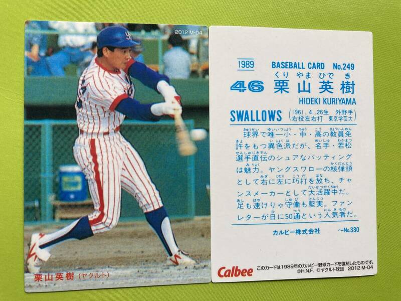 2012 M-04 栗山 英樹（1989年 No.249）復刻カード カルビー プロ野球チップス 2023 日本代表 侍ジャパン監督 大谷召集 即決 送料80円～