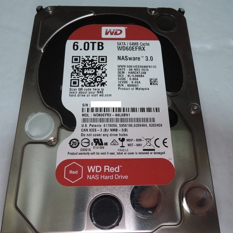 WD RED 6TB WD60EFRX　　　WD4