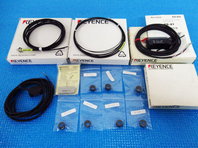 KEYENCE キーエンス ファイバユニット FU-67 / ファイバアンプ FS-V1 / 反射型 PZ-G42N / FU-4FZ / OP-208 7個 12点セット 管理24D0512B