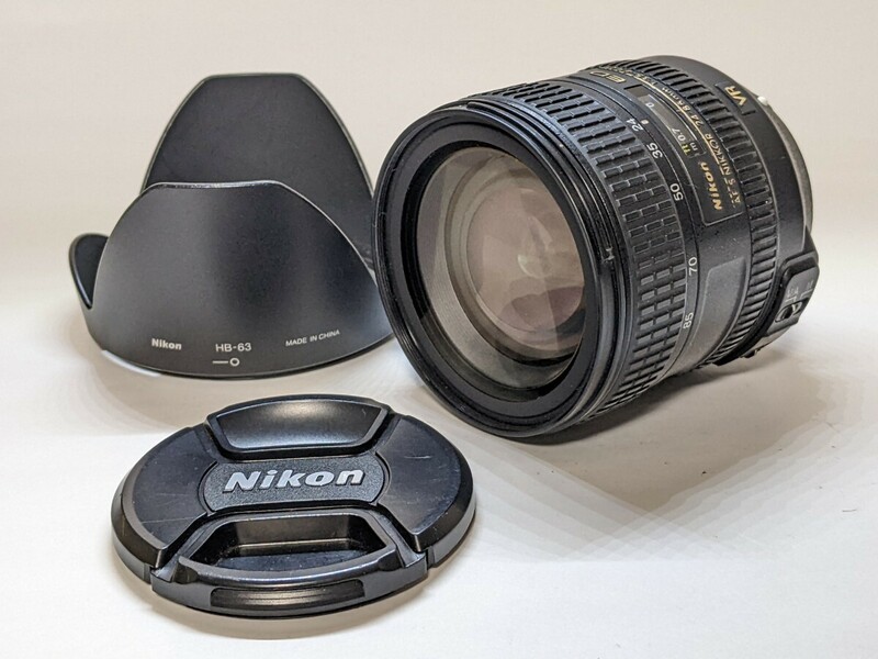 ★光学極上品★ NIKON ニコン AF-S NIKKOR 24-85mm F3.5-4.5 G ED VR + HB-63 #96#50#A1236