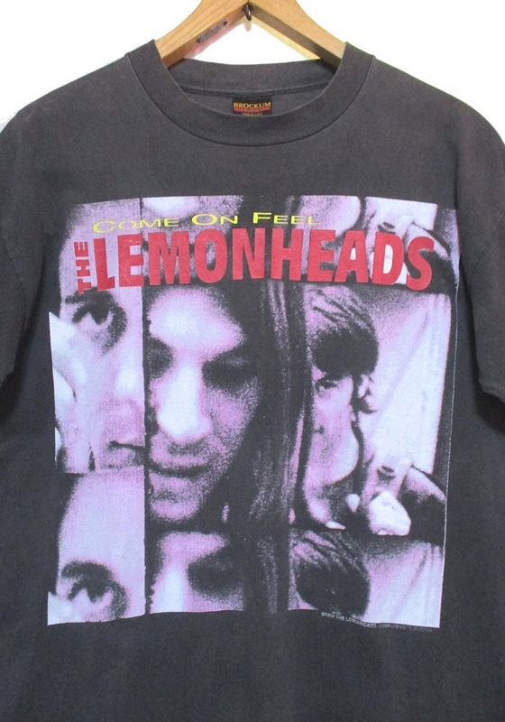90s Vintage 当時物 MADE IN USA　1994 COME ON FEEL THE LEMONHEADS US TOUR レモンヘッズ バンド Tシャツ　フェード ブラック BROCKUM L