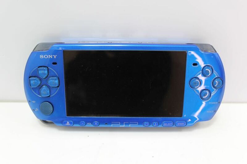 ☆ SONY ソニー PSP ゲーム機 本体 ブルー 充電器付き PSP-3000