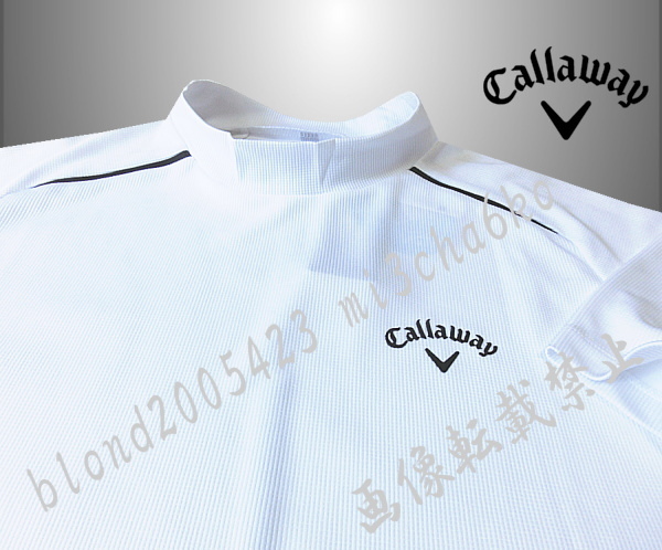 ■新品【Callaway GOLF】キャロウェイゴルフ COOL-FESTA冷却 QUICK-DRY吸汗速乾 モックネックシャツ■WH/LL(XL)