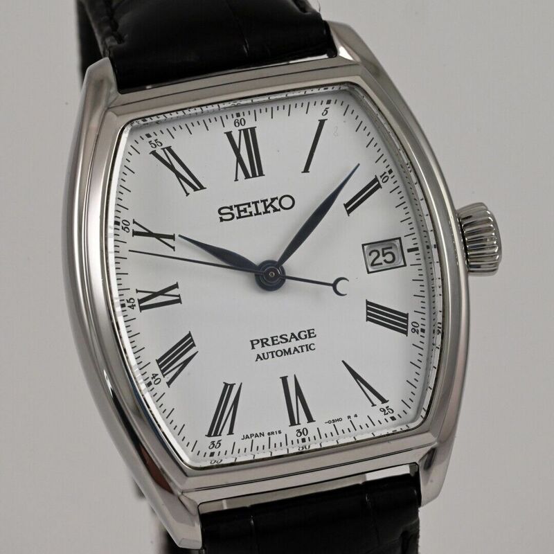 セイコープレサージュ Seiko Presage White Roman 琺瑯文字盤 Automatic Men's Watch - SARX051 6R15-03T0 $D44-197-10