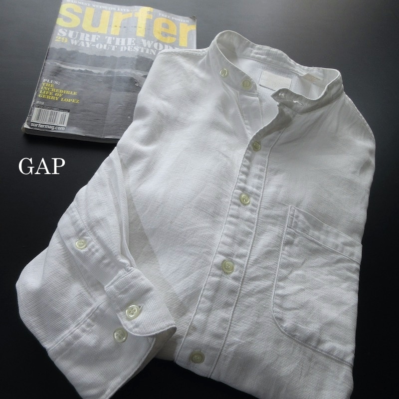 【GAP オールド ギャップ】90年代 ヴィンテージ バンドカラー ホワイトシャツ 大きいサイズ!! 