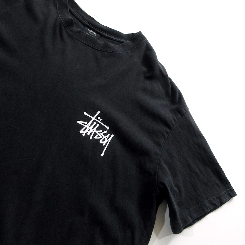 【 STUSSY ステューシー】ピース クラウン バックプリント Tシャツ 黒! 大きいサイズ!!