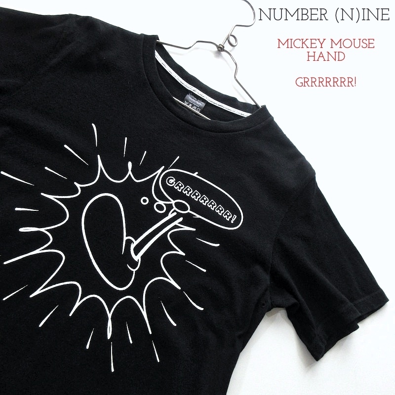 【NUMBER (N)INE ナンバーナイン】宮下期 本人期 ミッキーマウス ハンド GRRRRRRR! Tシャツ 黒!!