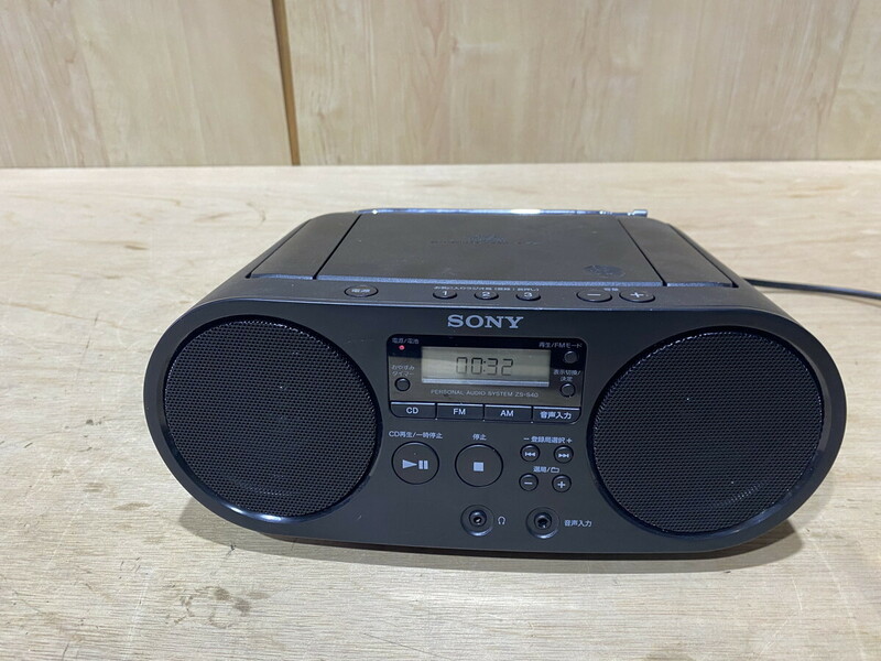【１３－３５】SONY ソニー CDラジオ パーソナルオーディオシステム ZS-S40 2021年製 黒 ブラック 動作確認OK 中古品