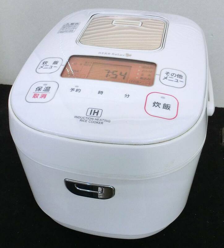 TS240529　アイリスオーヤマ　YEC-H10E1　IHジャー炊飯器　ハーブリラックス　ホワイト　2018年製　ジャンク品
