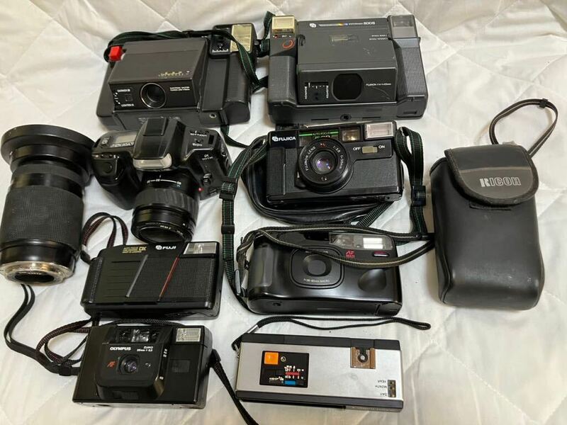 【RC-1】フィルム/ポラロイドカメラなどまとめて9点セット！OLYMPUS TRIP AF,Canon110ED,RICOH RZ-800,FUJI F-50S.800S 他/ヤマト80s