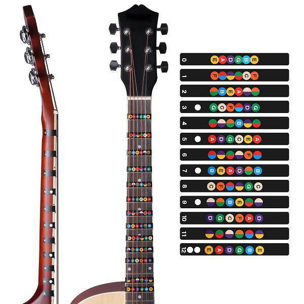 「b5j-a2」 ギター 指板 音名 シール 初心者 練習 配置 指板音名 ギターフレット ギターコード確認 12フレット
