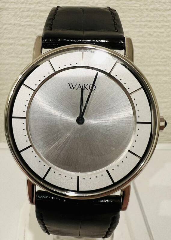 【KJ-3786SK】1円～ WAKO クオーツ 腕時計 4J40-HAB0 不動品 コレクション プレゼント ギフト 時計 シンプル 動作未確認