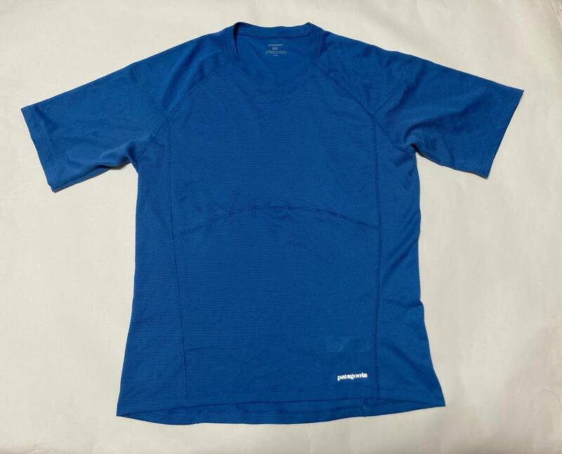 patagonia キャプリーン 半袖 Tシャツ Sサイズ 青 ブルー BLUE トレーニング 廃盤 ビンテージ ランニング 無地 ジョギング