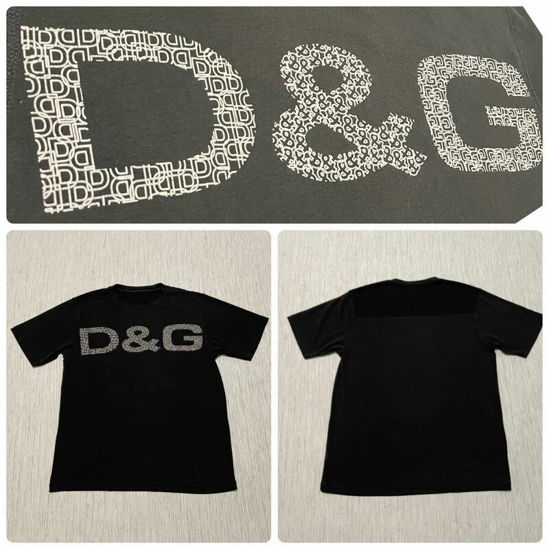 デカロゴ 半袖 ストレッチ デザイン Tシャツ XL 黒