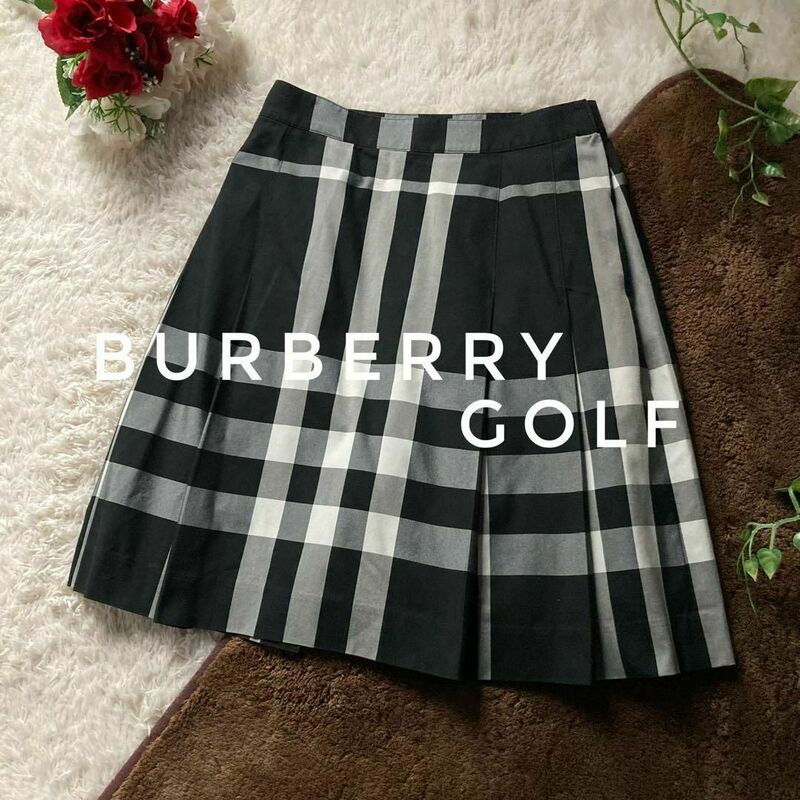 バーバリーゴルフ　ビッグノバチェックプリーツスカート　ペチパンツ付き　日本製　7号サイズ　BURBERRY GOLF