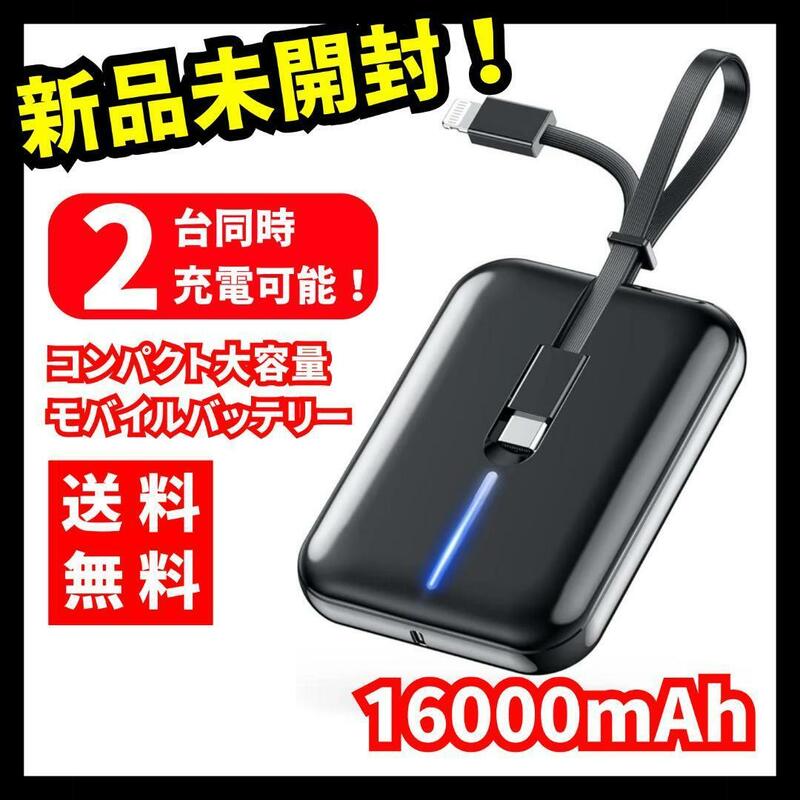 【新品未開封】16000mAh モバイルバッテリー 2台同時充電可能 PSE適合 No.19