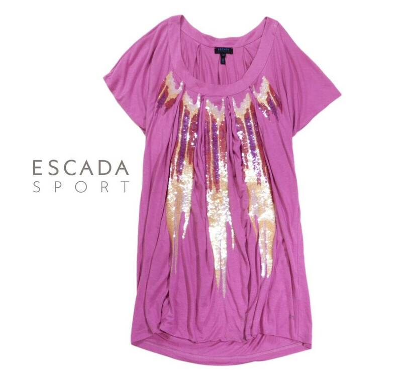 エスカーダ ESACADA 素敵 スパンコール刺繍 デザイン カットソー M