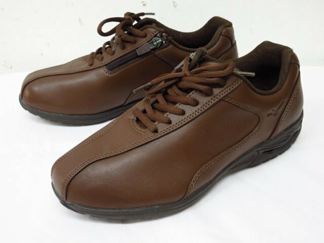 r5604 　極美品　 MIZUNO WAVE　 ウォーキングシューズ 24.5cm 靴　茶色　ブラウン系　ミズノ　日本製　