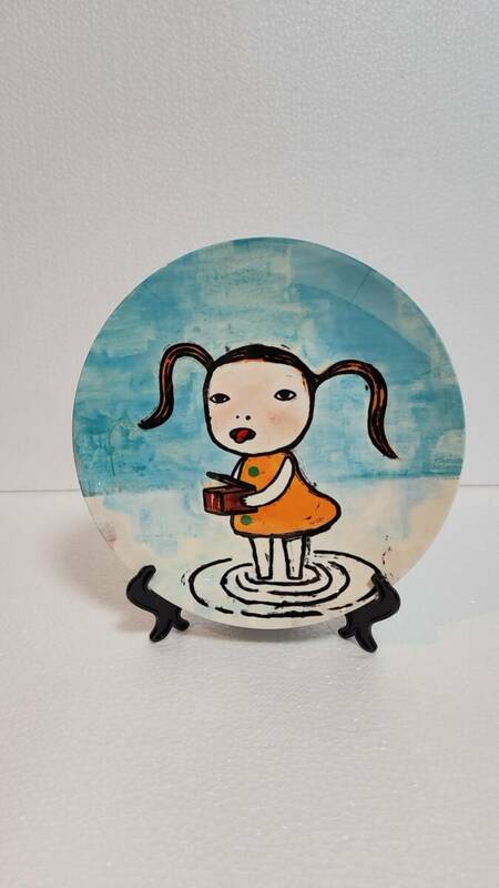 【模写】奈良美智 Yoshitomo Nara Ceramic 飾り皿 PLATE Diam. 20CM #13