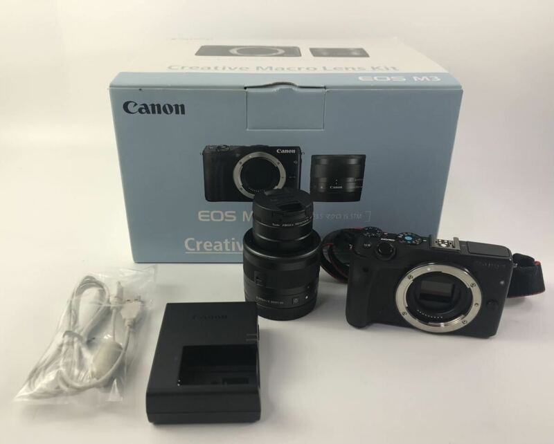 1000円〜■★動作未確認★ Canon キャノン EOS M3 Creative Macro Lens Kit EF-M 28mm マクロ IS STM ★okoy-2654658-312★p6187
