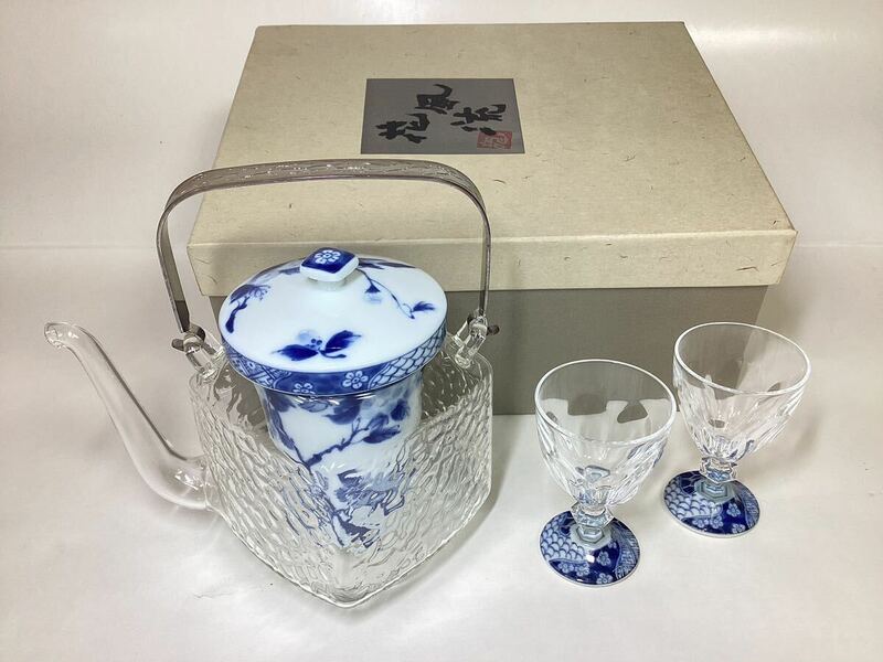 茶道具 古物品 冷酒 冷茶セット ガラス ※未使用に近い