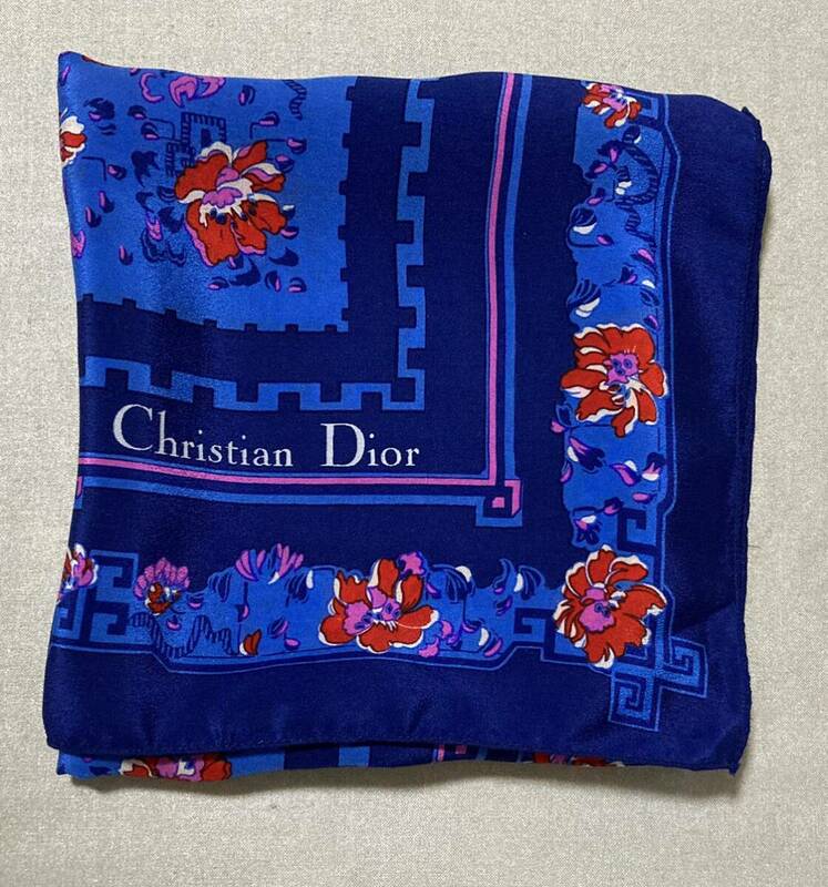 ChristianDior クリスチャンディオール シルク100% スカーフ フランス製