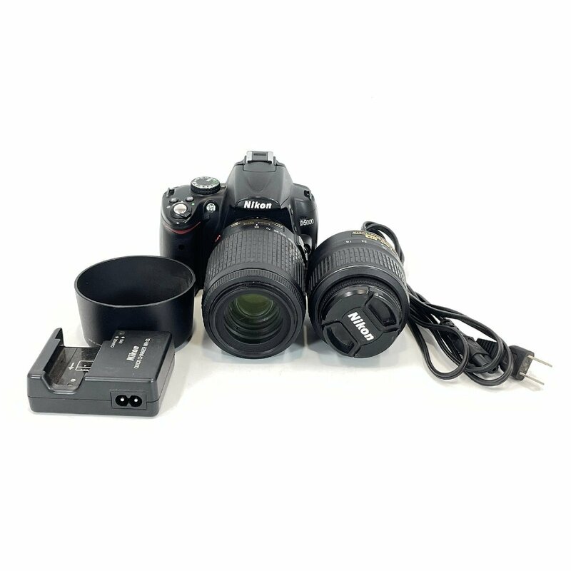 7714-80 NIKON ニコン D5000 デジタル一眼レフ AF-S DX 55-200mm 1:4-5.6G / 18-55mm 1:3.5-5.6G カメラ レンズセット