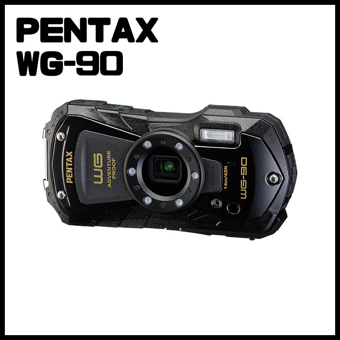 【新品未使用】PENTAX ペンタックス　本格防水デジタルカメラ　WG-90　ブラック　リコー　防水/防塵/防寒/耐衝撃