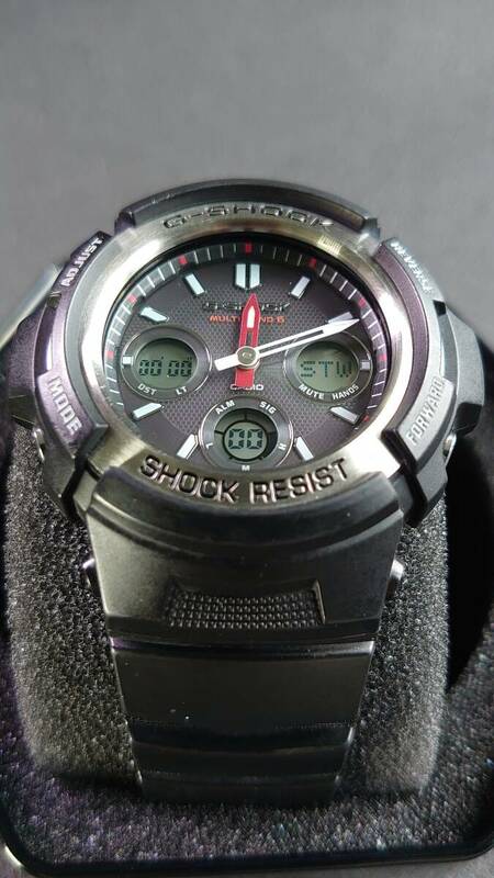 CASIO G-SHOCK 電波ソーラーAWG-M100-1A 　中古　正常動作品