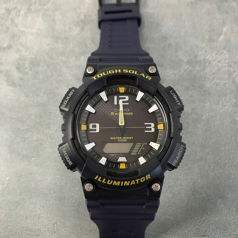 ○ CASIO カシオ 腕時計 TOUGHSOLAR ソーラアナログデジタル　コンビ　AQ-S810W ネイビー