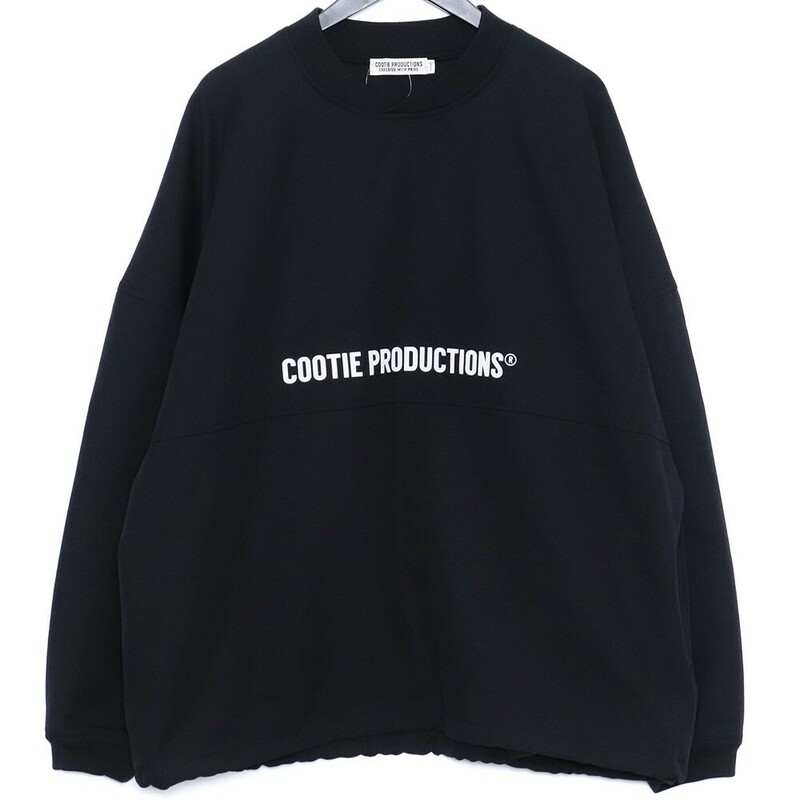 COOTIE PRODUCTIONS Polyester Twill Football L/S Tee L ブラック クーティープロダクション フットボール ロゴプリント 長袖Tシャツ