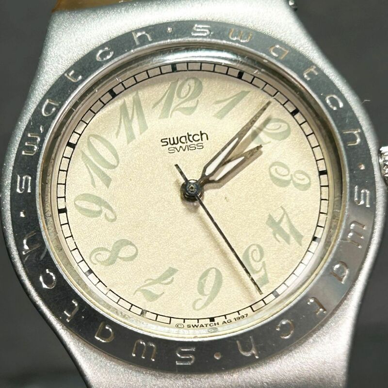 SWATCH スウォッチ IRONY アイロニー AG1997 腕時計 クオーツ アナログ アルミニウム シリコンバンド シルバー 新品電池交換済 動作確認済