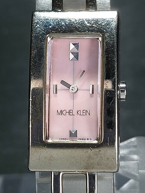 MICHEL KLEIN ミッシェルクラン 1N00-0BS0 アナログ クォーツ 腕時計 ピンク シェル文字盤 スモールサイズ ブレスレット 新品電池交換済み