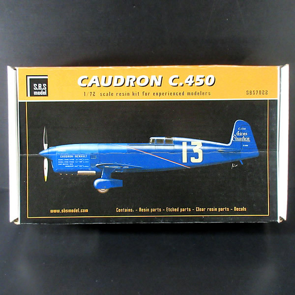 S.B.S. model 1/72 CAUDRON.C450 [コードロン C.450] レーサー機 レジン製フルキット (ガレージキット) SBS7022