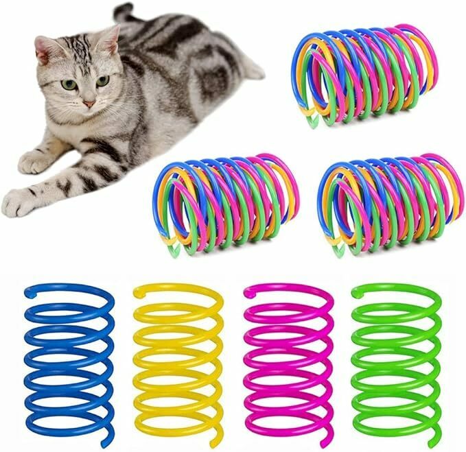 YFFSFDC 猫おもちゃ スプリング 20個入り 4色 猫じゃらし 猫 ばね おもちゃ 運動不足解消 ストレス解消 ペット用品