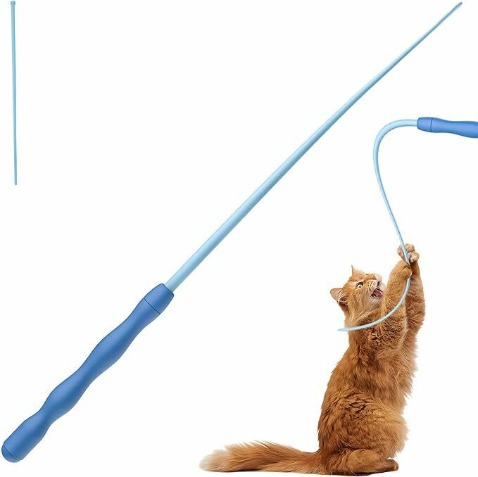 Petcronies 猫 おもちゃ 猫 じゃらし ねこ玩具 虫 歯磨き 運動不足とストレス解消 安全シリコン 猫のお好みじゃらし