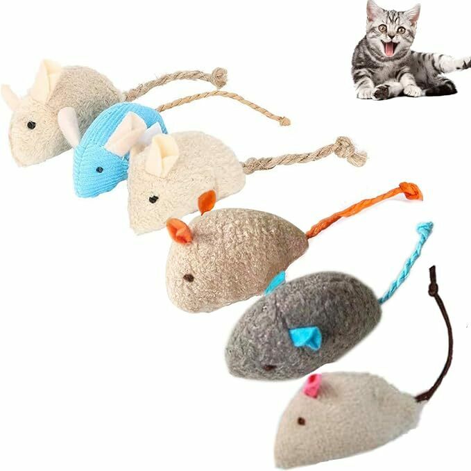 YFFSFDC猫 ネズミ玩具6個セット ペットおもちゃ 噛むおもちゃ ぬいぐるみ おもちゃストレス解消 運動不足 ペット用品