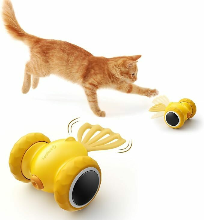 FEELNEEDY 猫 玩具 一人遊び 猫 おもちゃ 電動金魚 自動式 USB充電式 動くおもちゃ インタラクティブおもちゃ 光る