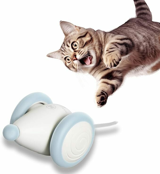 猫楽堂 猫 おもちゃ 2024年版 ネズミ ウィキッド・マウス・プラス 一人遊び USB充電 猫ちゃんのイタズラ友だち (ブルー)