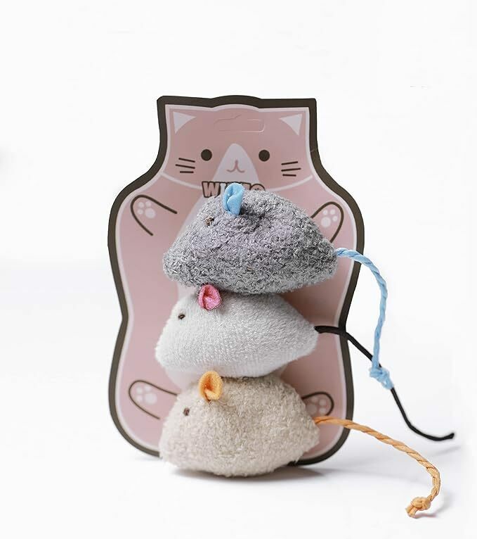 WITEO 国内正規品 猫 ネズミおもちゃ ペットおもちゃ 噛むおもちゃ ストレス発散 肥満対策 (3点セット)