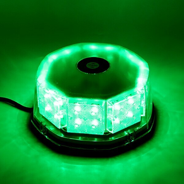 LED 回転灯 緑 パトランプ 32LED 12v 24v 非常灯 誘導灯 シガーソケット電源 グリーン フラッシュビーコン 点灯8パターン