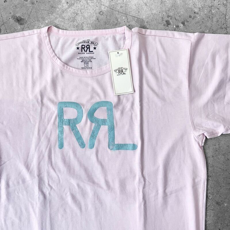 Lサイズ 22FW RRL ロゴ ジャージー Tシャツ ラルフローレン ダブルアールエル 新品 カットソー 半袖 ポロ ピンク 人気商品