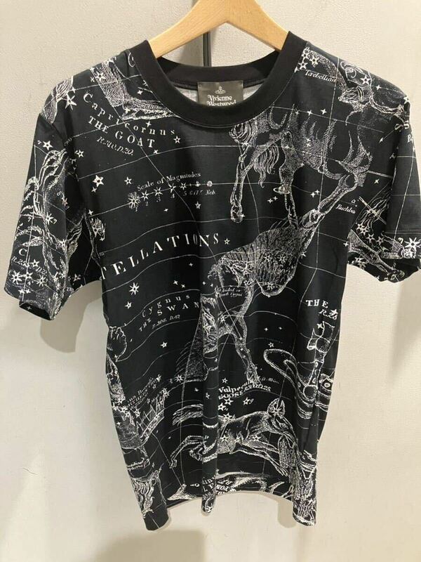 送料込●新品● Vivienne Westwood 半袖Tシャツ44 黒E 日本製 オーブ 星座 コットン100% ヴィヴィアンウエストウッド ビビアン