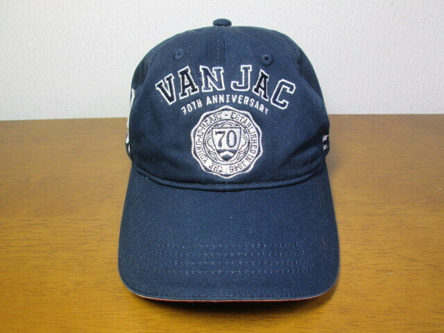 レア VAN JAC ヴァンヂャケット VAN JACKET INC. キャップ 帽子 70周年 記念 限定 CP-09801 ロゴ 刺繍 ネイビー 紺 70th ANNIVERSARY