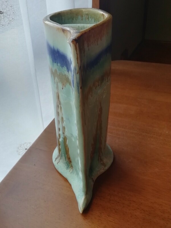 手作り アンティーク 花瓶 陶芸 陶器 焼き物 フラワーベース 空間 装飾 インテリア 置き物 ハンドメイド vase 送料込み
