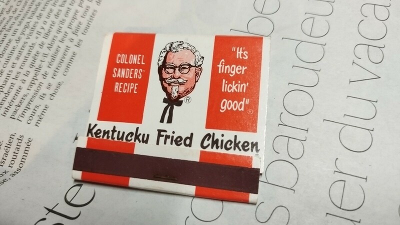 貴重 『ケンタッキーフライドチキン』 最後のひとつ 昭和マッチ カーネルサンダース Kentucky Fried Chicken 当時物 マッチコレクション