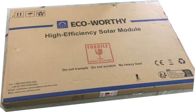 未使用 ECO-WORTHY ソーラーパネル ECOM100WDW 100W 単結晶 12v 太陽光チャージ ポータブル電源 超高効率 省エネルギー 小型 車、船舶