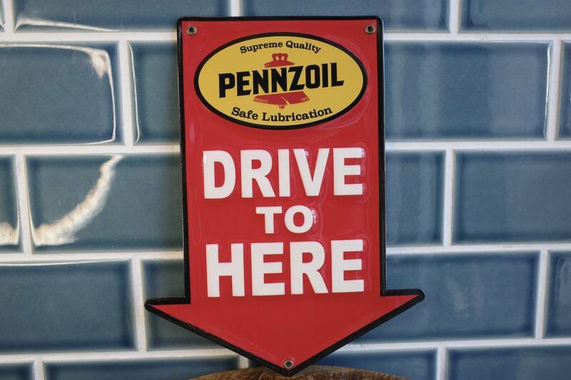 新品　PENNZOIL ペンズオイル　メタルサイン　エンボス看板　世田谷ベース アメリカ USA　ガレージ　オイル缶　ハーレー